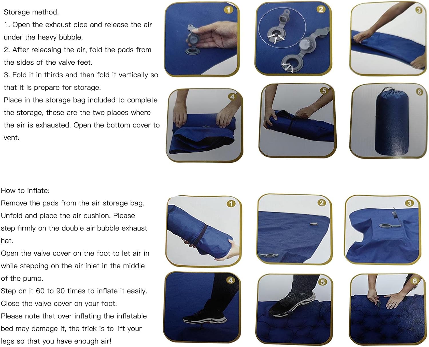 Sleeping Pad, Nylon Waterproof Tear Resistant Camping Mattress, Built in - M&M