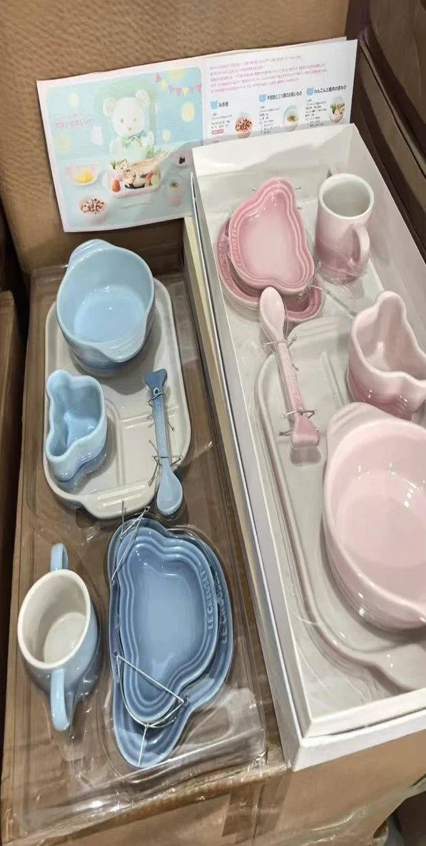 5 - Piece Ceramic Kids Tableware – Bowl, Plate, Cup & Spoon Set - M&M
