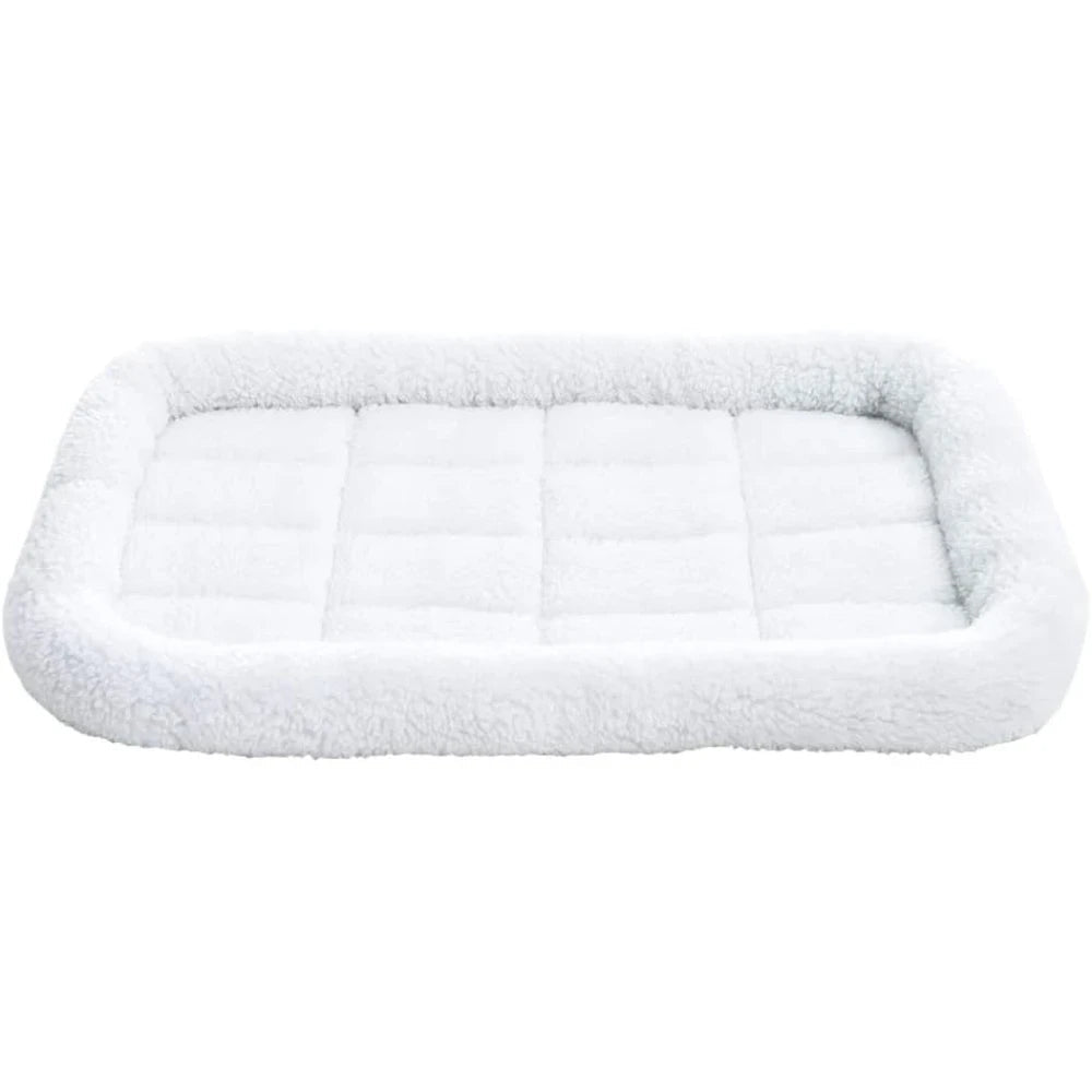 Amazon Basics 29 - Inch Padded Pet Bolster Bed for Dog, White, 29.13″L x 18.9″W x 2.76″H - M&M