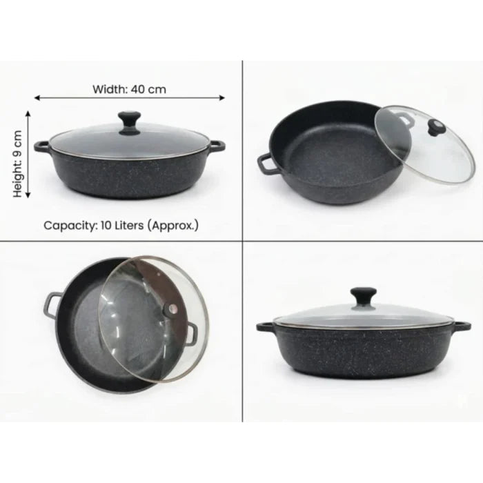 BLACK COOKING POT 40CM 10 - 12 LITERS - M&M