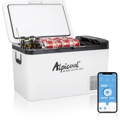 Alpicool K25 25 Liter Portable Car Fridge Freezer 12/24V Car Refrigerator Cooler Box,Electric Mini Fridge Freezer for Camping Campervan, Vehicle, Truck, RV, Boat, Travel, Pinic, - 20°C - 20°C - M&M
