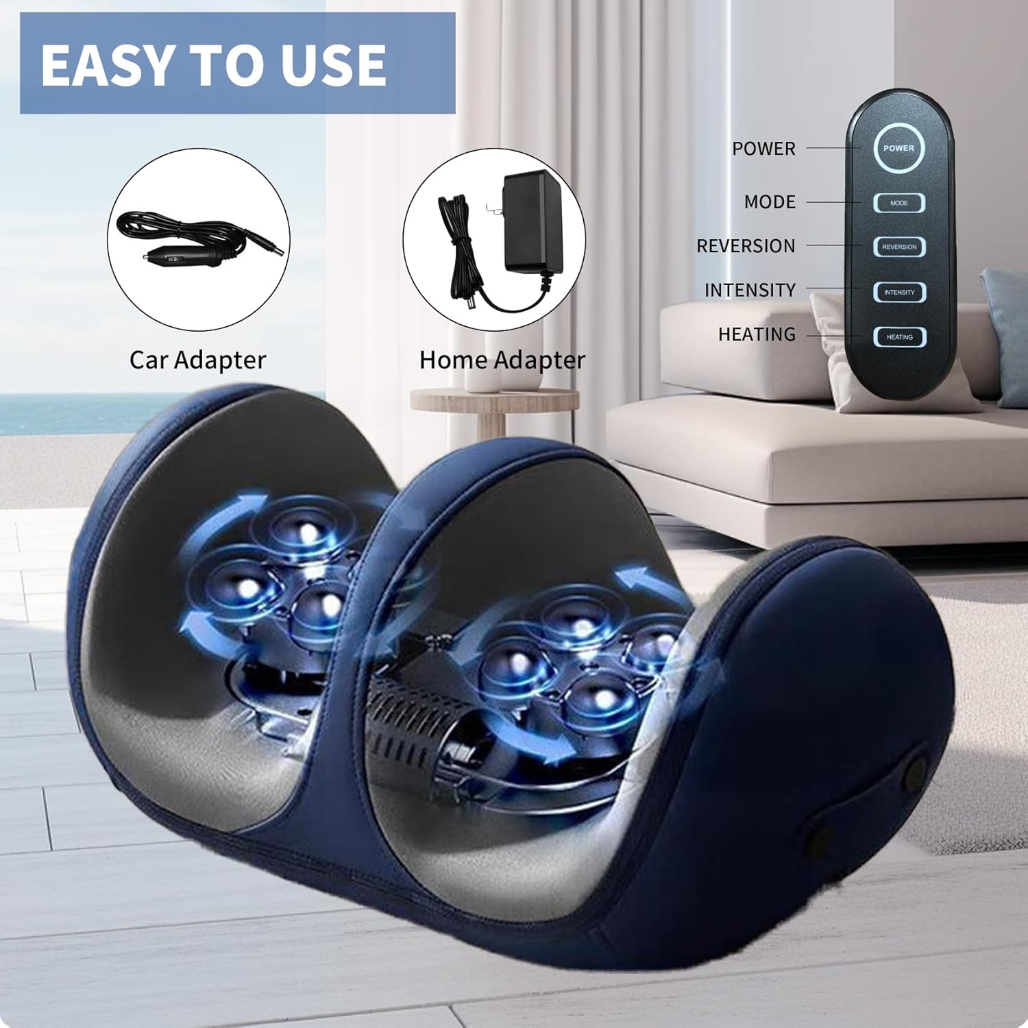 Electric Foot & Calf Massager with Deep Heat – Relaxation Device for Neuropathy, Legs & Arms, Promotes Blood Circulation - M&M