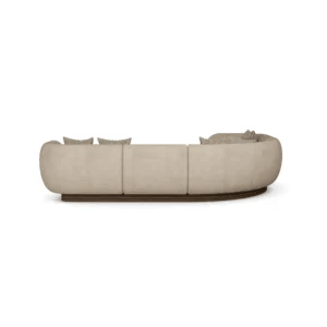 Luna Sectional Sofa – Handcrafted Bouclé & Walnut Base | أريكة لونا – بوكليه وقاعدة جوز - M&M
