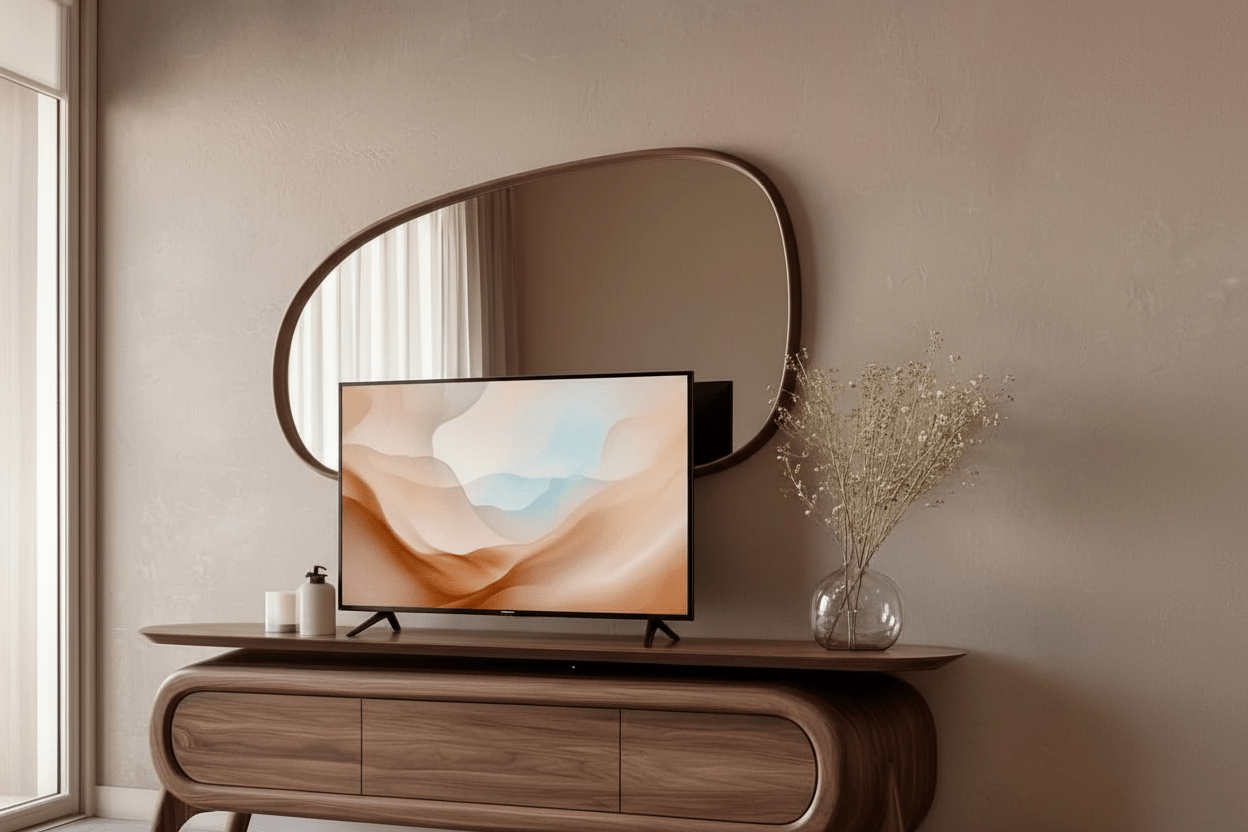 Handcrafted Rounded Walnut TV Unit – Made to Order | 3 - Drawer Media Console - M&M