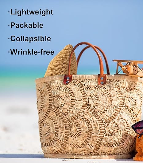 Bucket Hats for Woman, Beach Sun Hat for Women, Bamboo Mesh Woven Bucket Hat - M&M