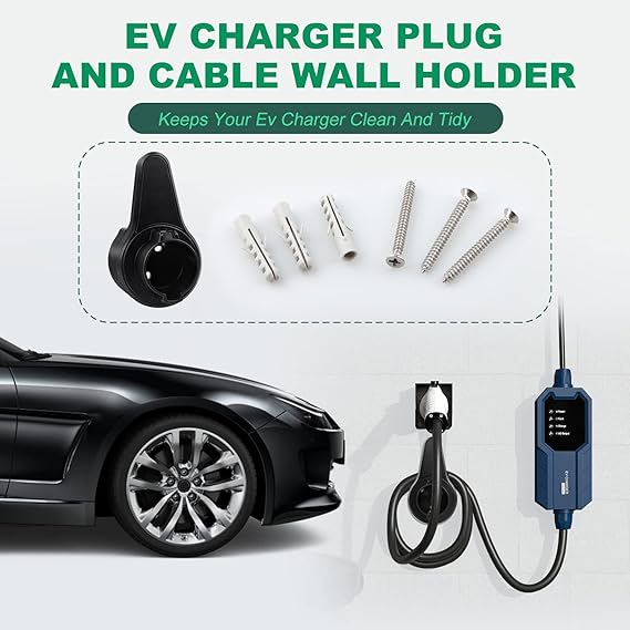 KASTWAVE EV Charger Holder, ABS Waterproof Wall - Mount Electric Vehicle - M&M