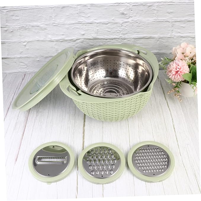 Alipis 3 - in - 1 Multi - Functional Stainless Steel Drain Basket & Grater Set - M&M