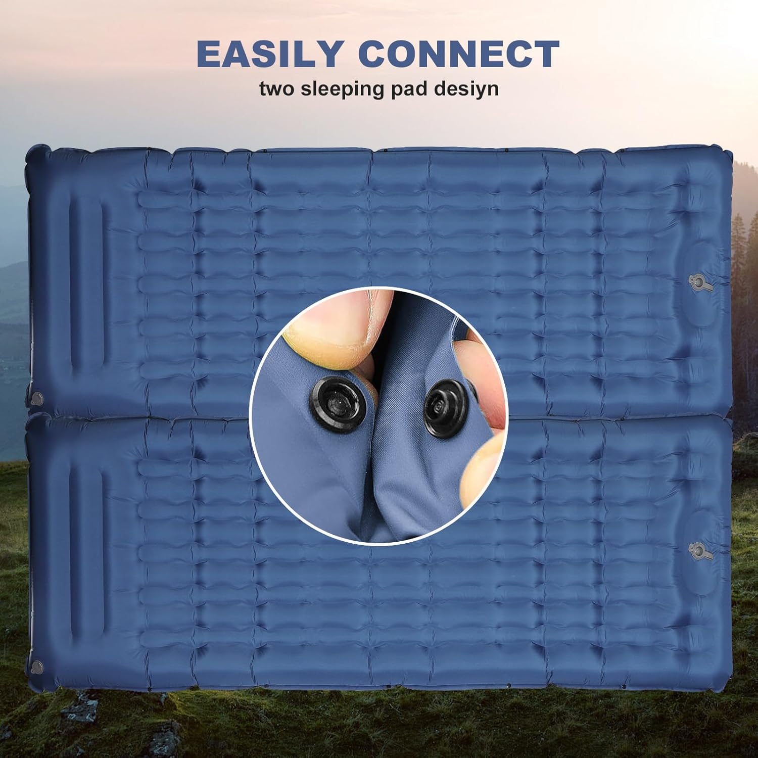 Camping Sleeping Pad with Pillow: Extra Thick 4.7 Inch Ultra - Light Self - M&M