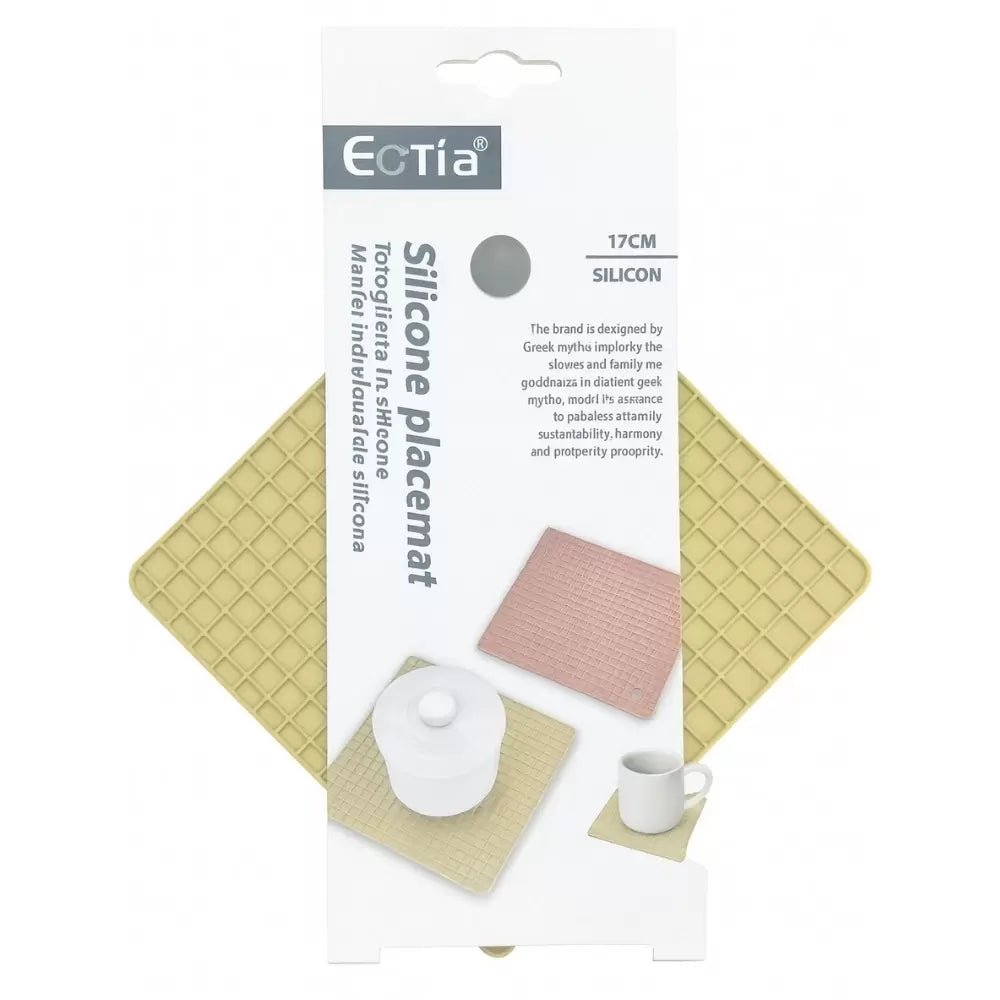 Eotia Heat - Resistant Square Silicone Placemats – Anti - Slip Pot Holder & Trivet – Yellow - M&M