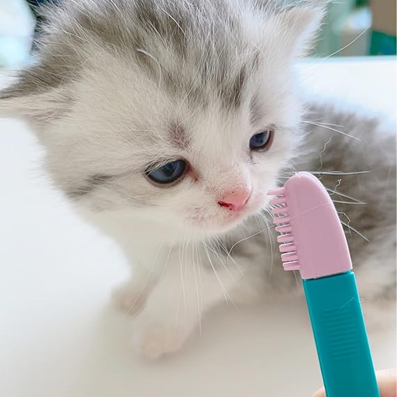 Cat Head Brush, Cat acne Cleaner Pet Eye Comb Brush Pet Tear Stain Remover - M&M