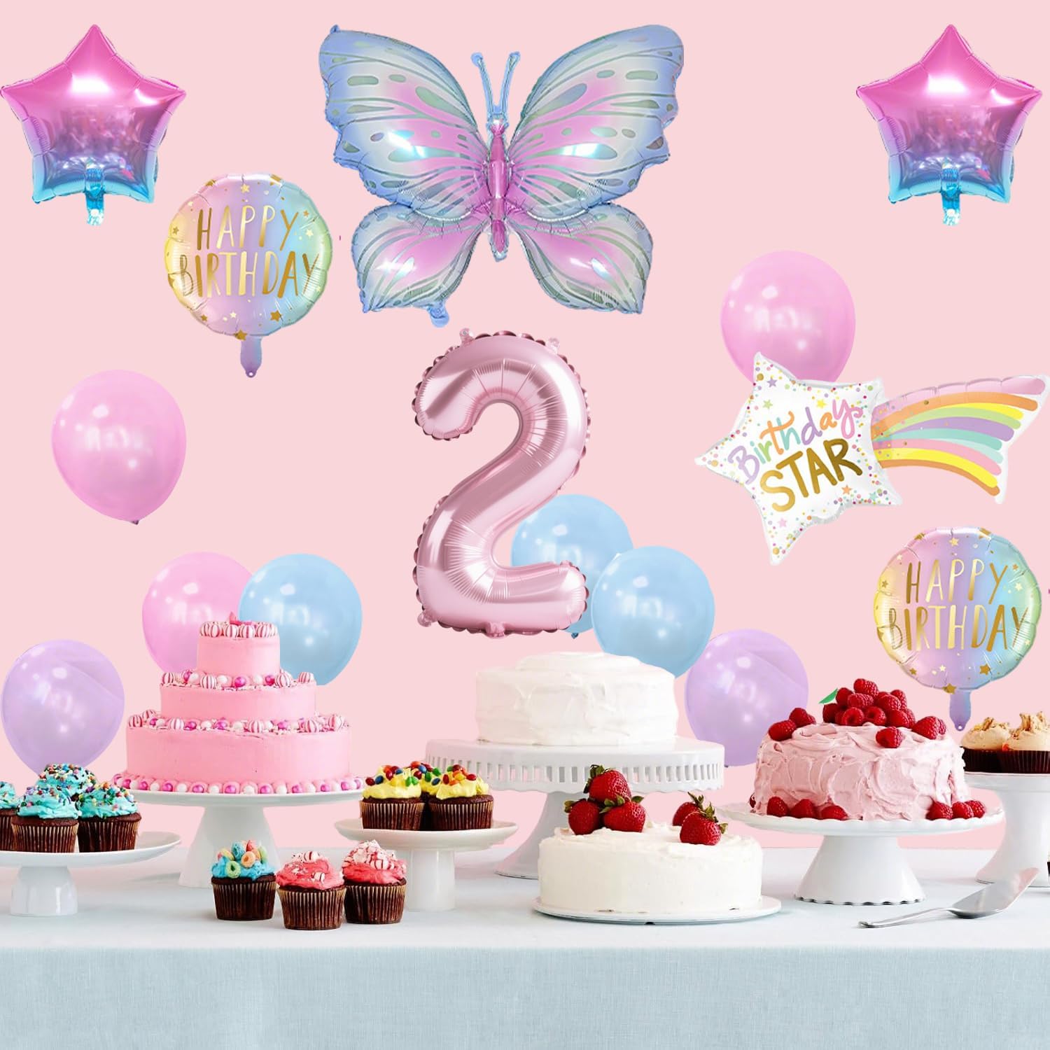 AM ANNA Butterfly Meteor Foil Balloons Kit - M&M