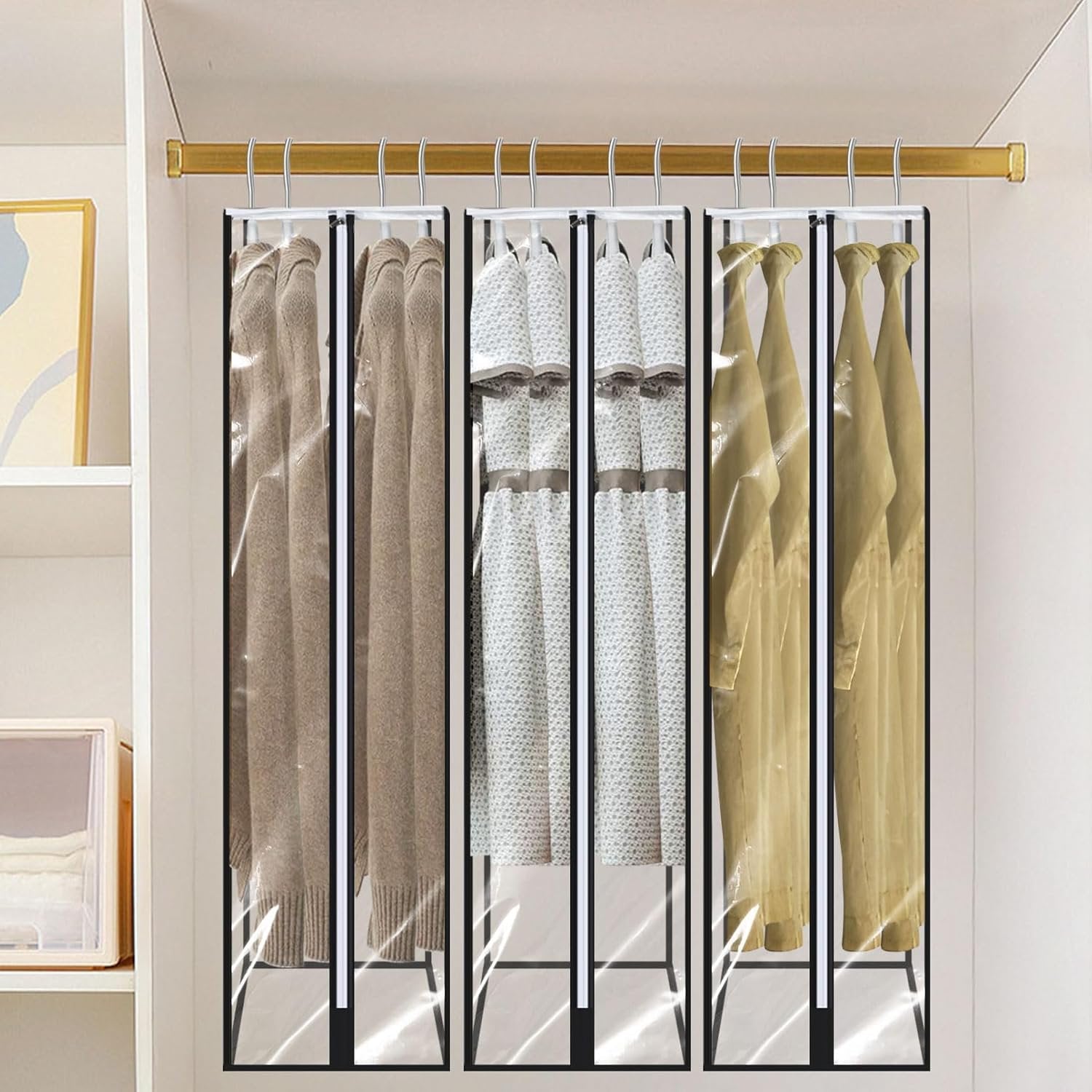 KEETDY 10" Guessted Garment Bags for Hanging Clothes - M&M