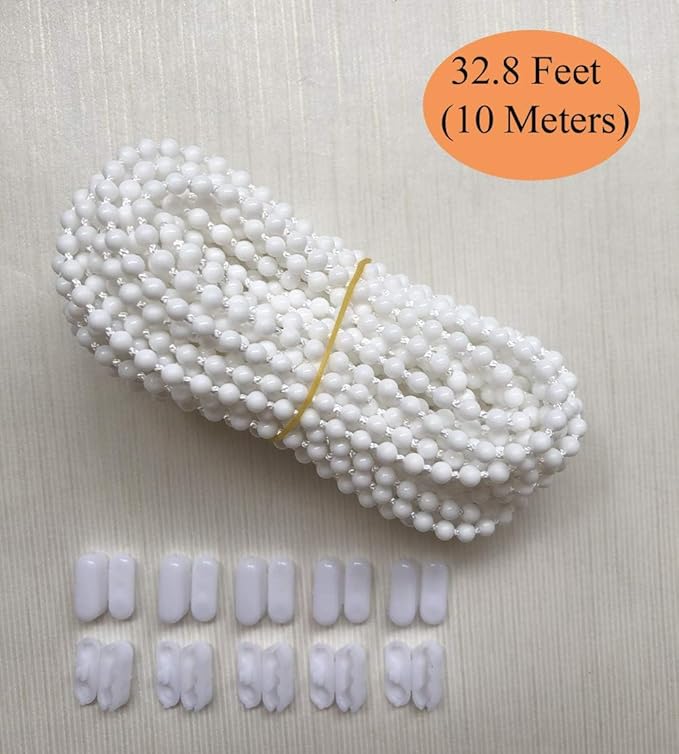 Generic 10 Meters Roller Blind Cord with 10 Pieces Plastic Connectors for Roller - M&M