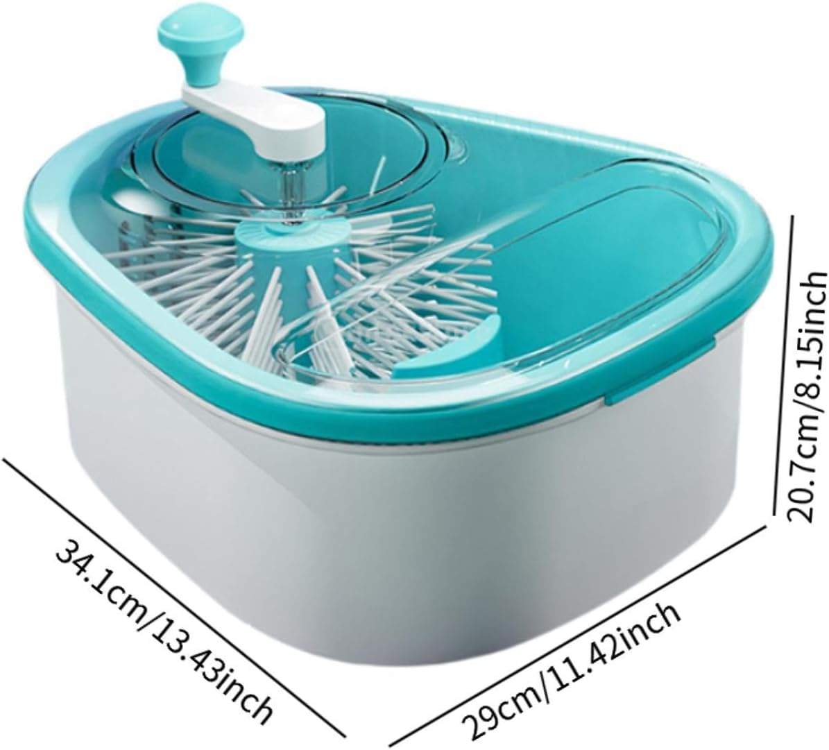 MYCENSE Multipurpose Drain Basket & Fruit Strainer with Cleaning Brush – Large Self - Draining Bowl with Anti - Slip Base, Blue - M&M