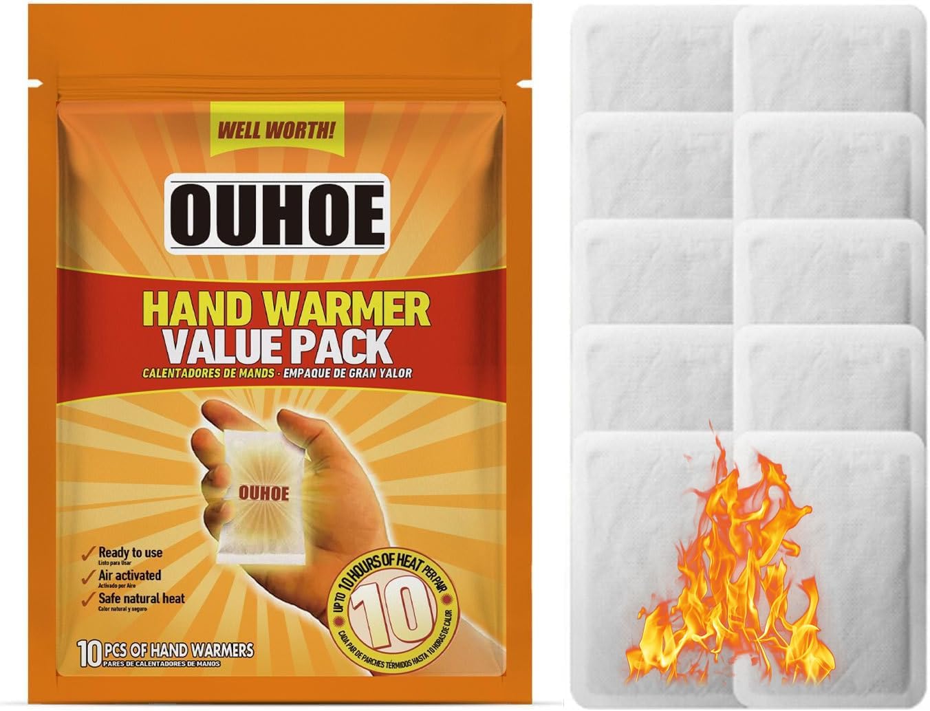 Hand Warmer Value Pack, Disposable Hand Warmers,10 Hours Heating, Super Long - M&M