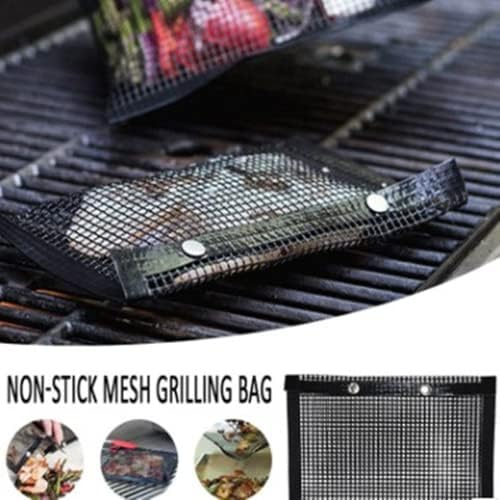 Premium Non - Stick BBQ Grill Mesh Bag (Large) – Heat - Resistant Reusable Grilling Bag for Outdoor Picnic, Barbecue & Toaster - M&M