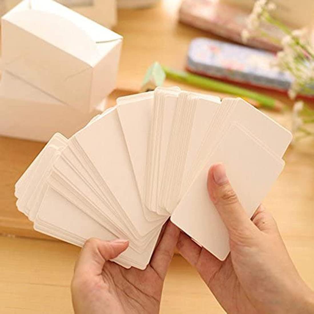 KASTWAVE 100 Pcs Blank Kraft Paper Message Card - M&M