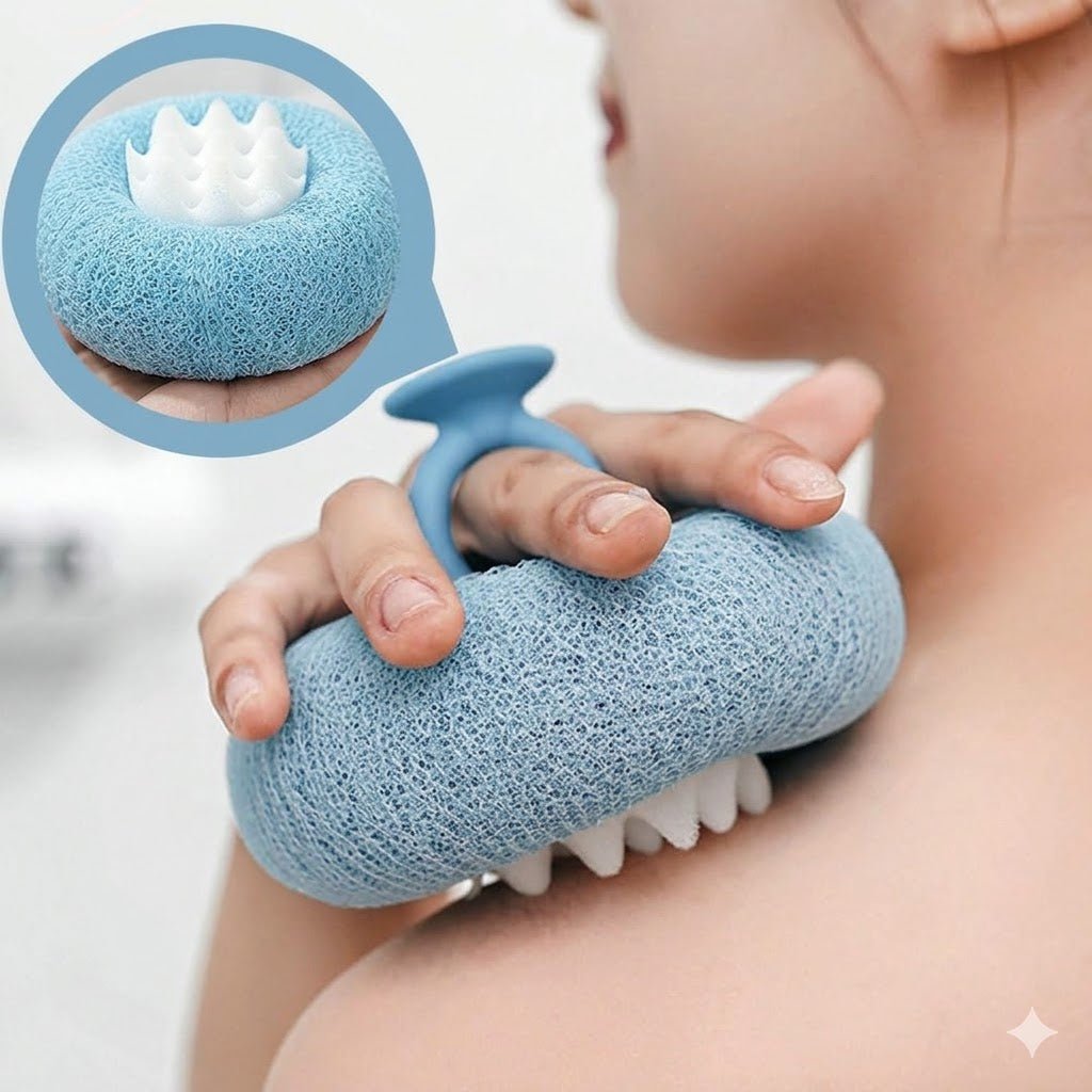 BIGTHREE Bath Ball, 2 - in - 1 Sunflower Suction Cup Bath Ball, Bath Sponge - M&M
