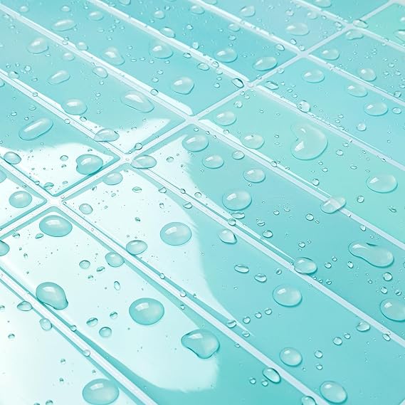 ReWallpaper Teal Subway Tile Peel and Stick Backsplash Blue Green Backsplash - M&M