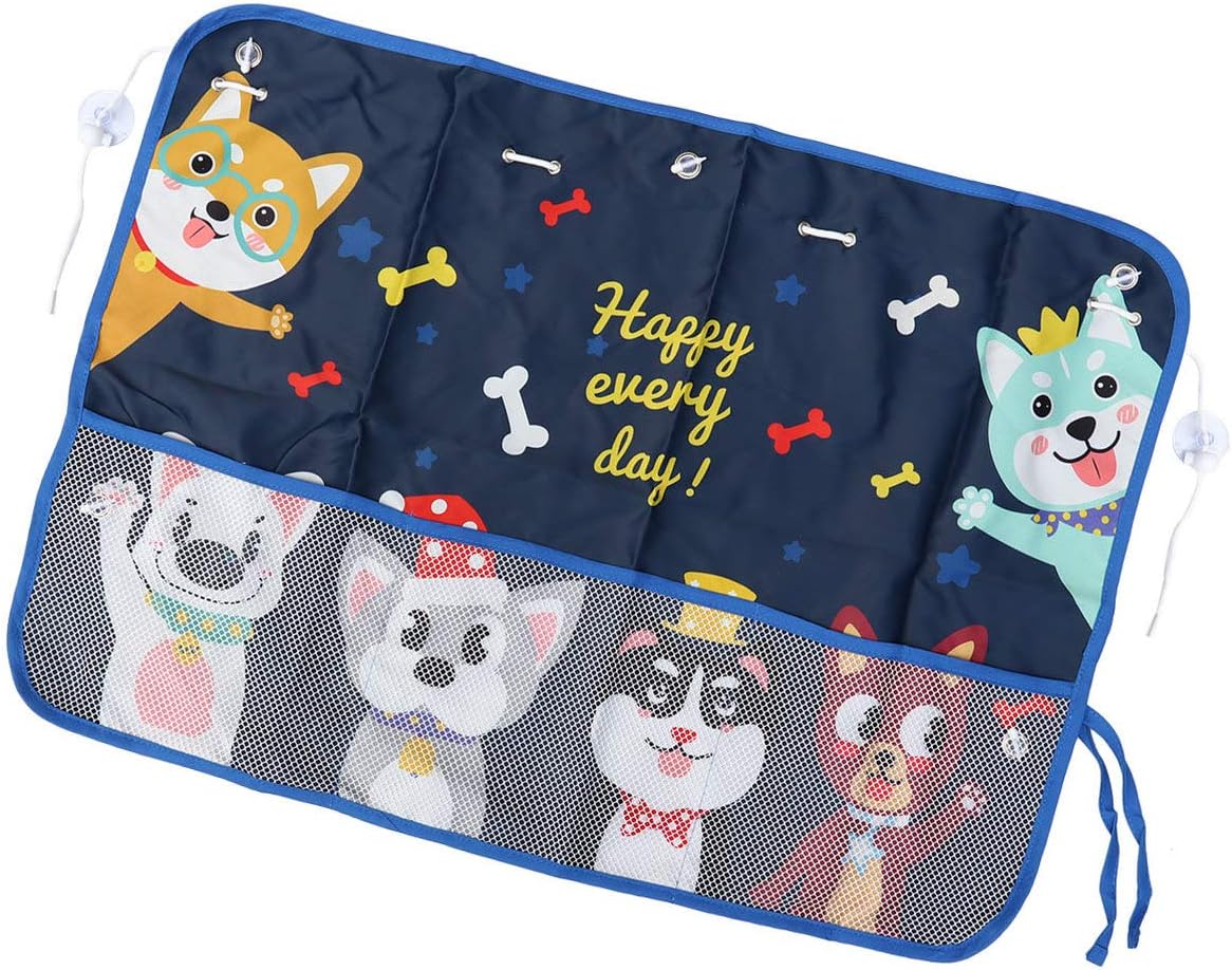 Garneck Cartoon Dogs Car Sunshade with Net Bag Side Window Visor for Uv - M&M