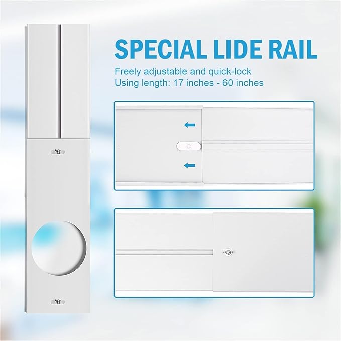 THE WHITE SHOP Portable Air Conditioner Window Kit with Coupler Adjustable - M&M