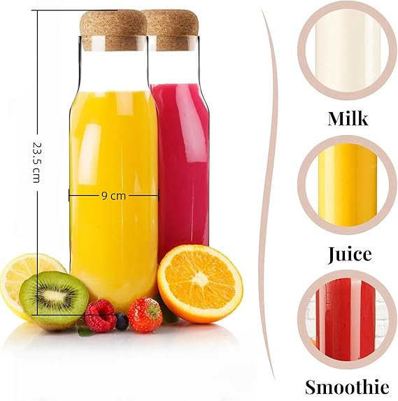 Jaffiust 2 PCS Glass Carafe with Stopper - M&M