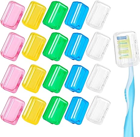 20 Pack Travel Toothbrush Head Covers Toothbrush Protector Cap Brush Pod - M&M