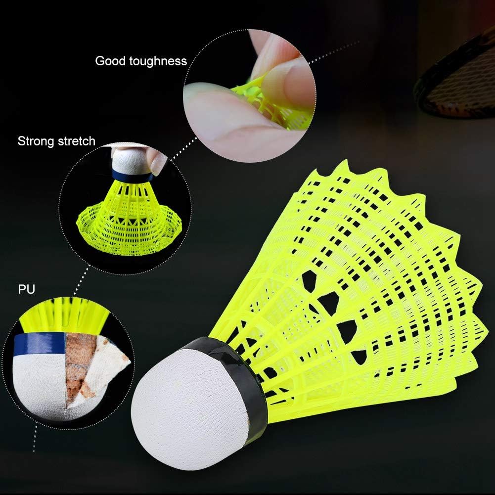 Pro Action High - Visibility Neon Plastic Shuttlecock for Professional and Recreational Badminton - Durable Aerodynamic Design, Bright Green Color for Enhanced Tracking - M&M