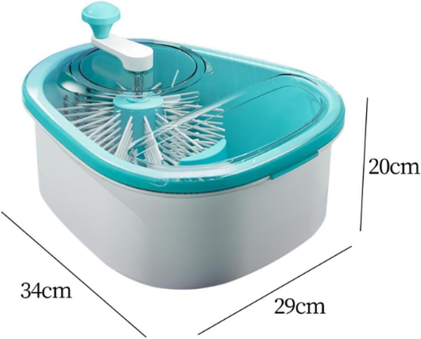 MYCENSE Multipurpose Drain Basket & Fruit Strainer with Cleaning Brush – Large Self - Draining Bowl with Anti - Slip Base, Blue - M&M
