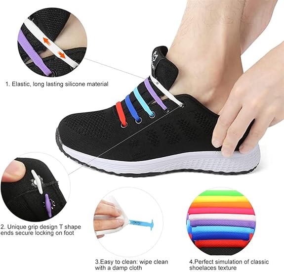 Lazy Tying - Free Elastic Shoelaces - M&M