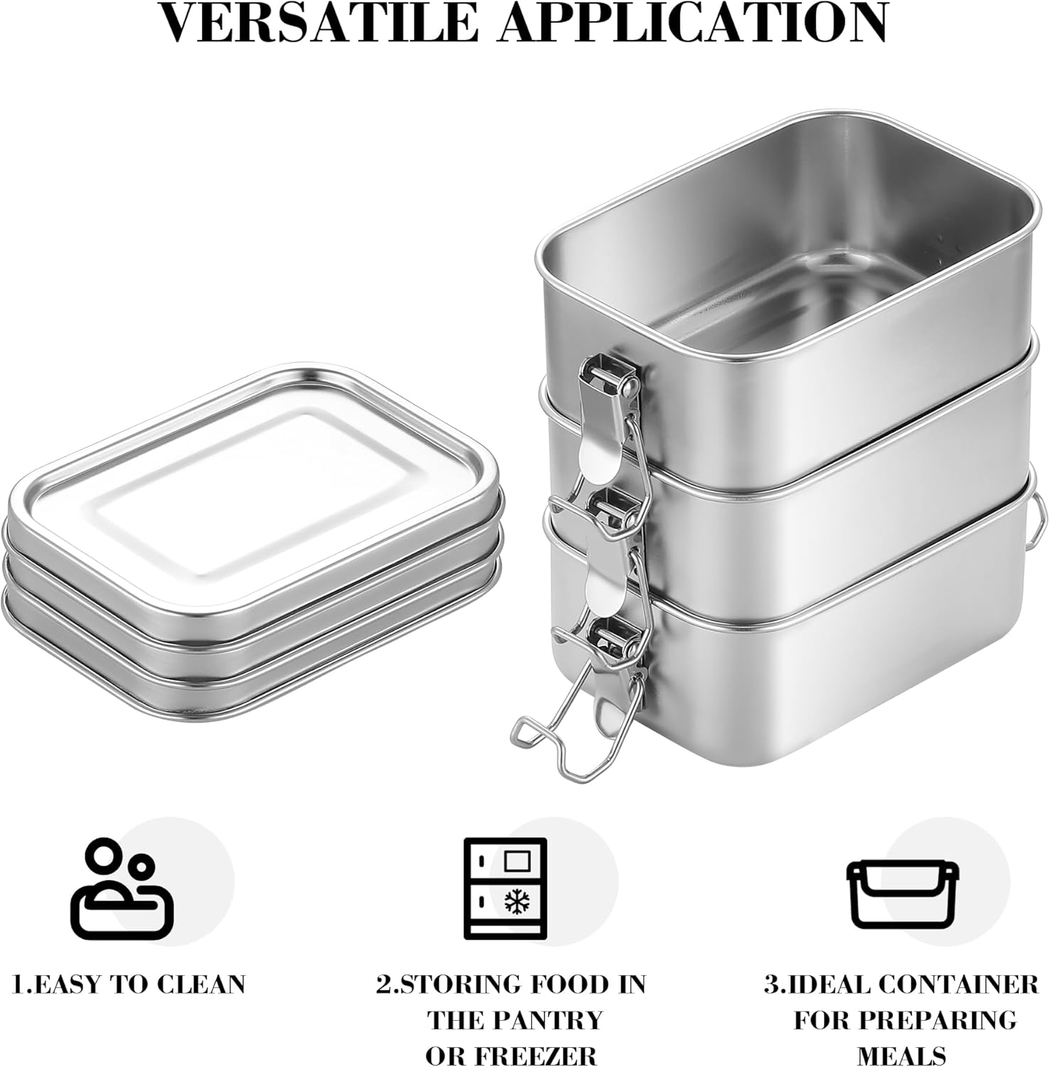 BEFOY Small Stainless Steel Food Storage Containers Set | Reusable Metal - M&M