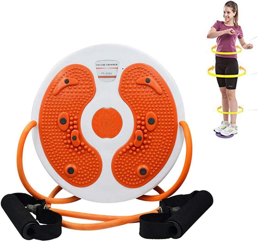 Twisting Waist Disc – Ab Twister Board with Resistance Pilates Ropes for Aerobic Exercise & Core Strength Training - M&M