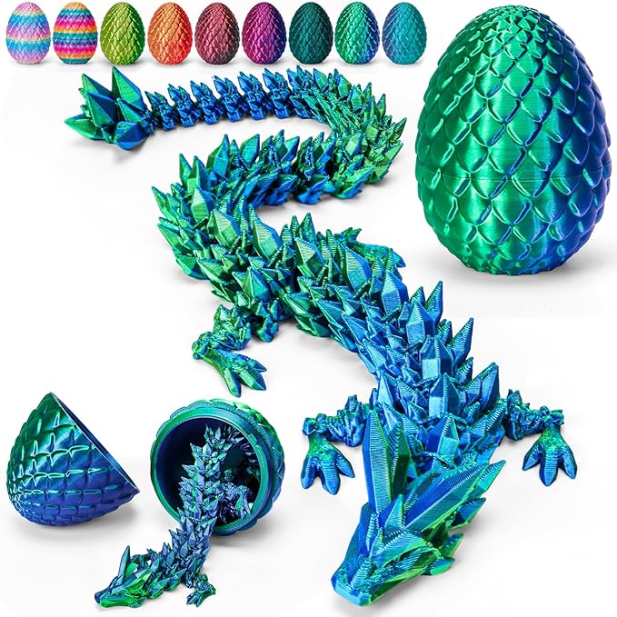 Tboline 3D Printed Dragon Egg,Dragon Eggs With Inside,Crystal Fidget - M&M