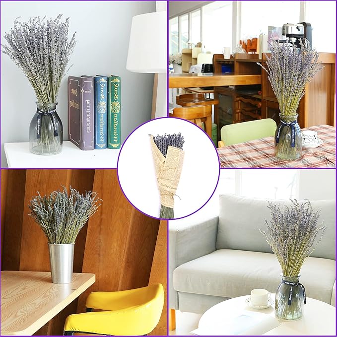 Dried Lavender Flowers Bundles 100% Natural Real Dry Flower for Home Decorations - M&M
