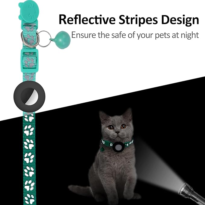 SimpleThings AirTag Cat Collar with Apple AirTag Holder - M&M