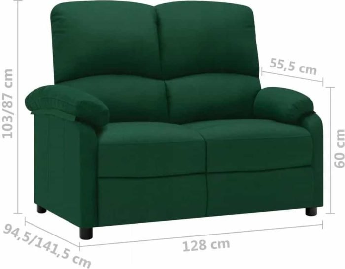 Vidaxl 2 - Seater Sofa Bed Dark Green Fabric Upholstery 324095 - M&M