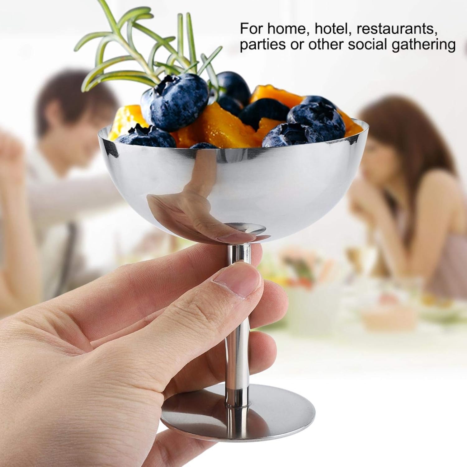 Ice Cream Cups, Stainless Steel Dessert Dish Salad Bowl for Home Party Eat - M&M