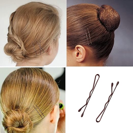 YINGFENG 220 Count Mini Wavy 1.38 Inch Bobby Pins Brown - M&M