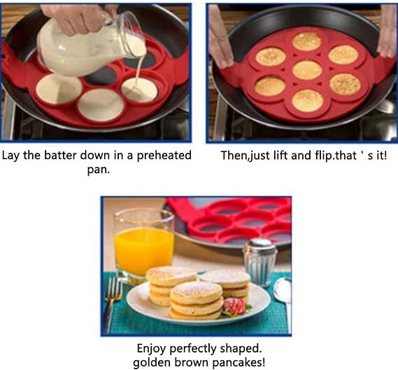 7 - Hole Silicone Pancake and Egg Mold - M&M