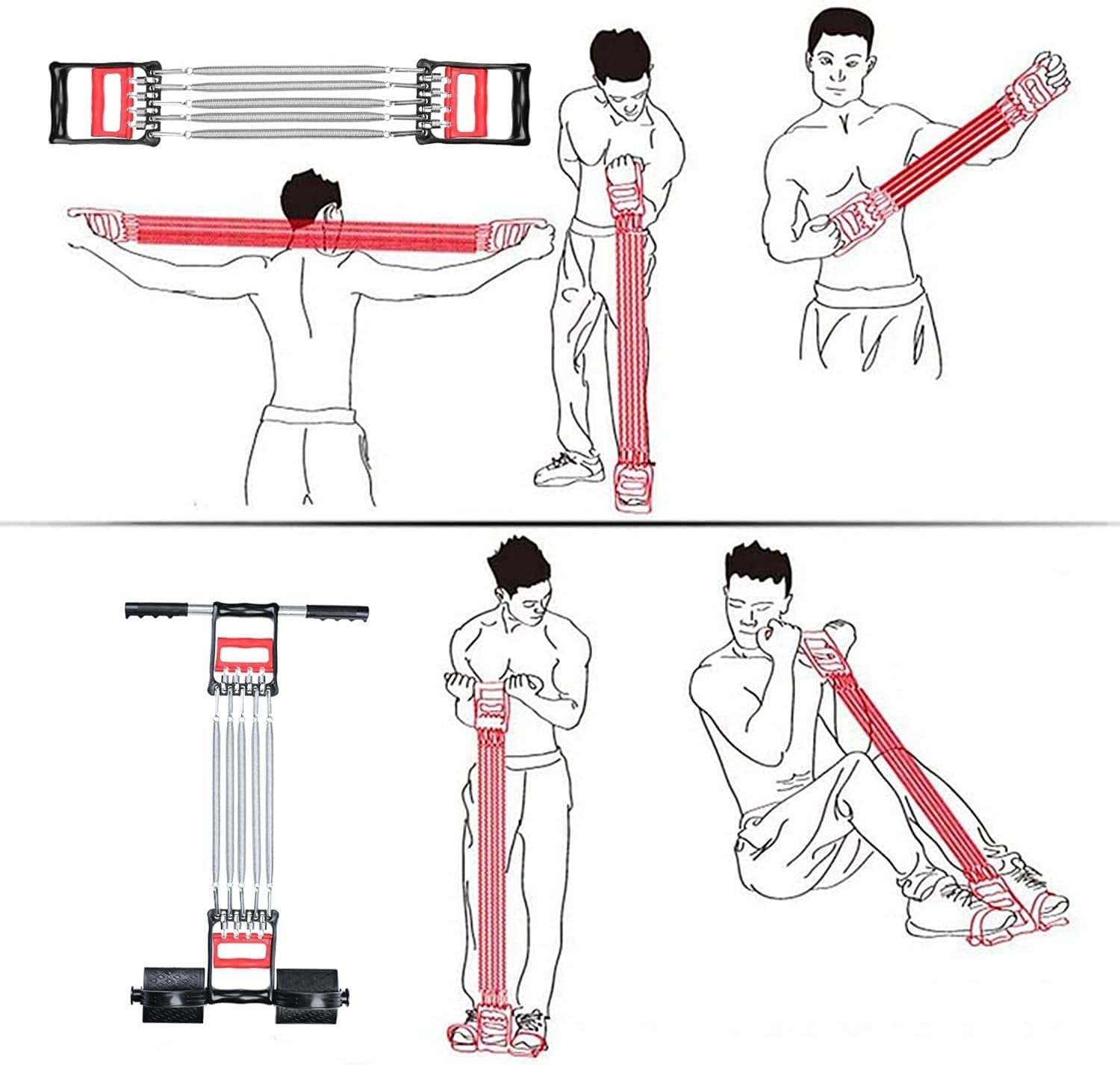 ULTIMAX Chest Expander Arm Strength Multifunctional Exercise Fitness Muscle - M&M
