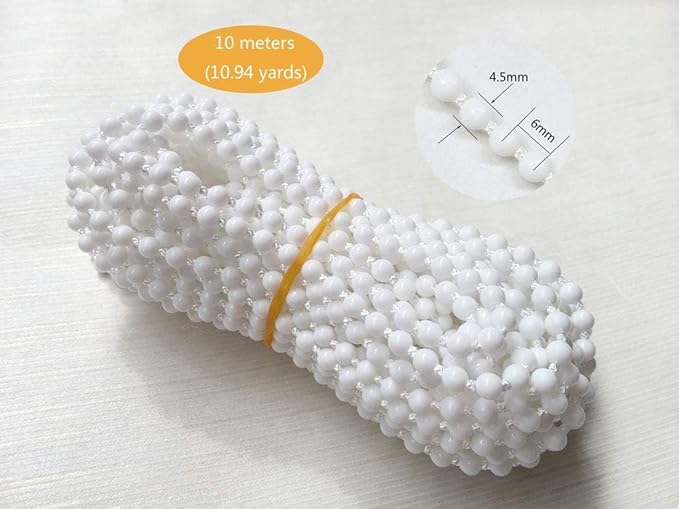 Generic 10 Meters Roller Blind Cord with 10 Pieces Plastic Connectors for Roller - M&M