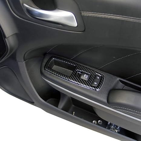 Carbon Fiber Window Lift Trim Switch Panel Cover Trim for Dodge Charger - M&M