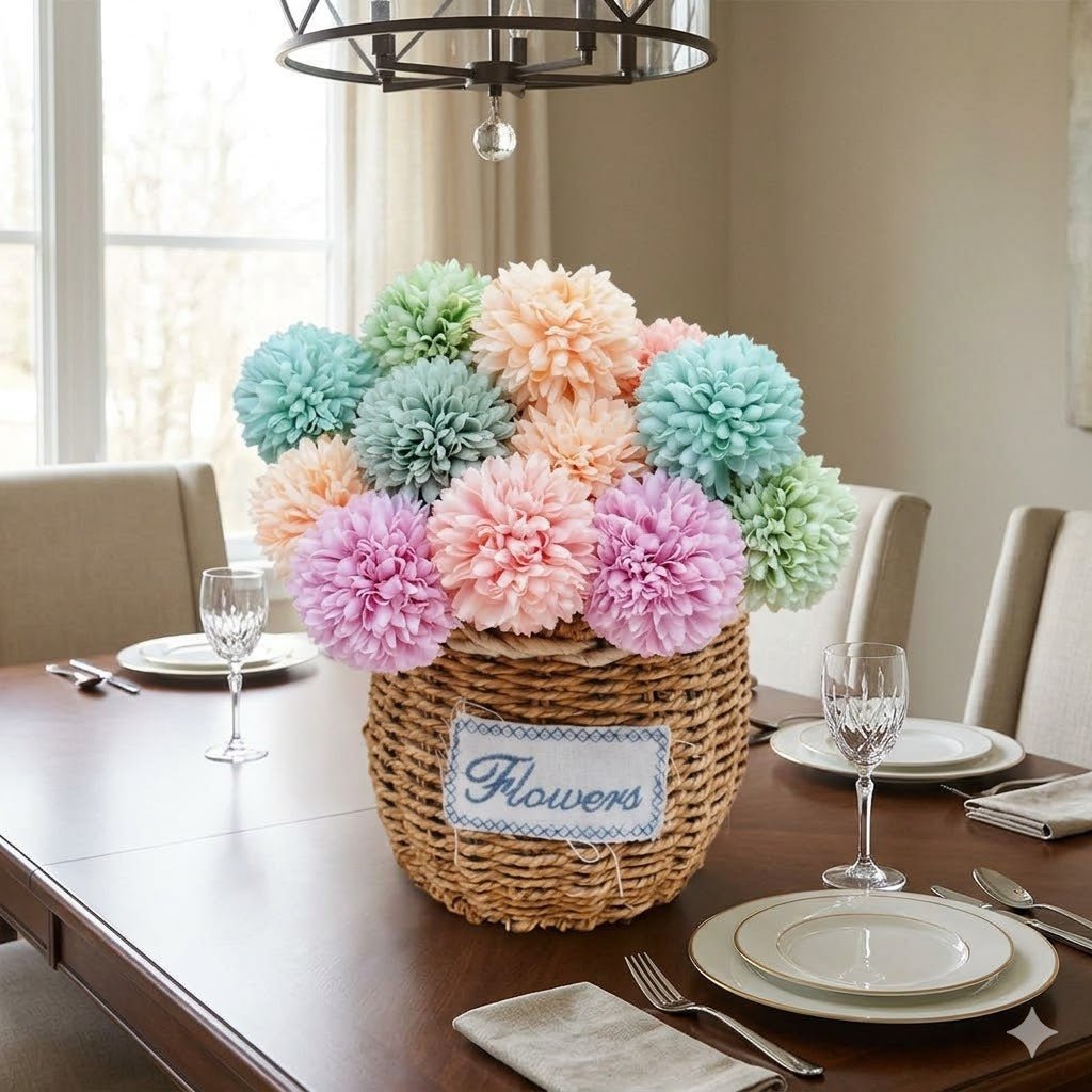 Artificial Chrysanthemum Ball Flowers Bouquet 10pcs Present for Important - M&M