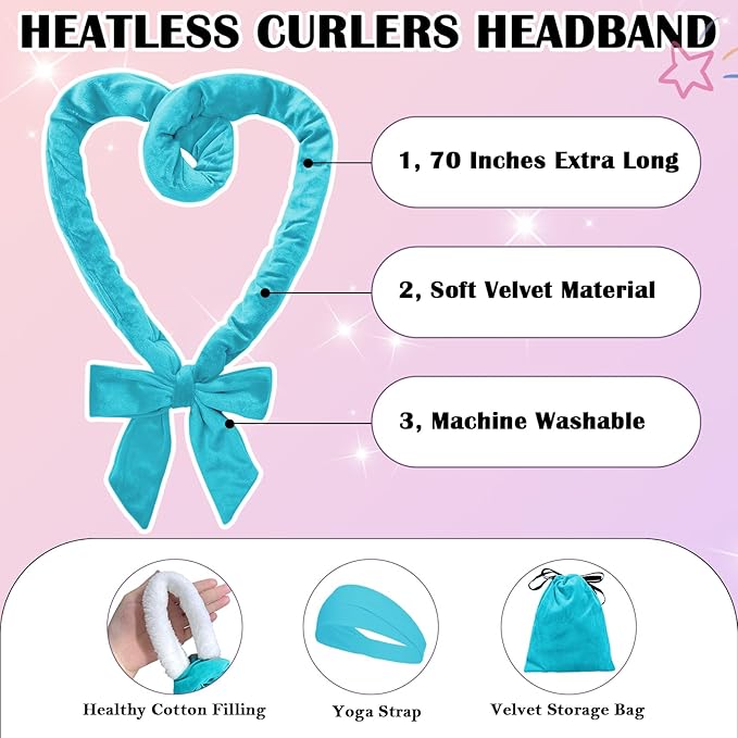 Heatless Curlers Headband Hair Curlers No Heat - M&M