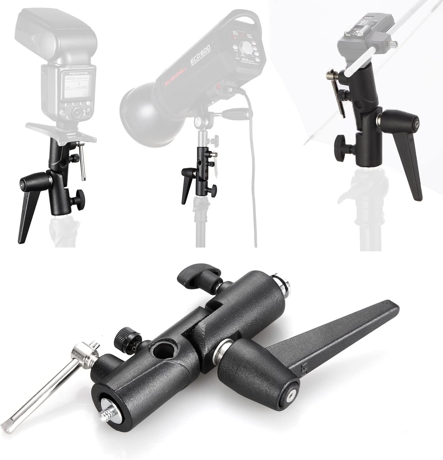 eWINNER H - Type Camera Flash Bracket 180°Swivel Mount Umbrella Holder - M&M