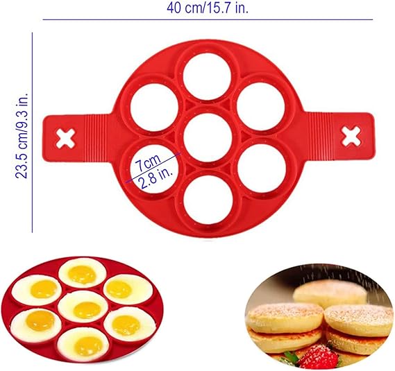 7 - Hole Silicone Pancake and Egg Mold - M&M