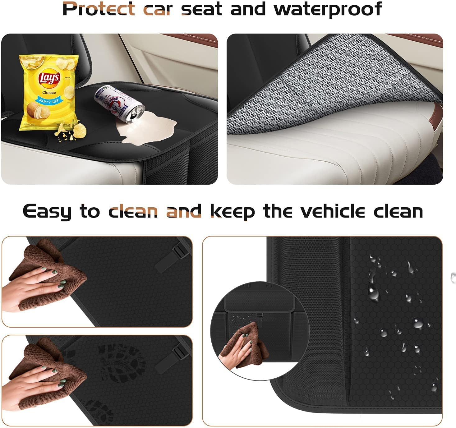 Car Seat Protector for kids, Waterproof And Non - Slip Baby Car Seat Protector - M&M