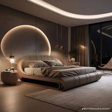 Handcrafted Arch LED Platform Bed – Made to Order | Luxury Walnut Headboard with Floral Art | سرير منصة LED بقوس مصنوع يدوياً – حسب الطلب - M&M