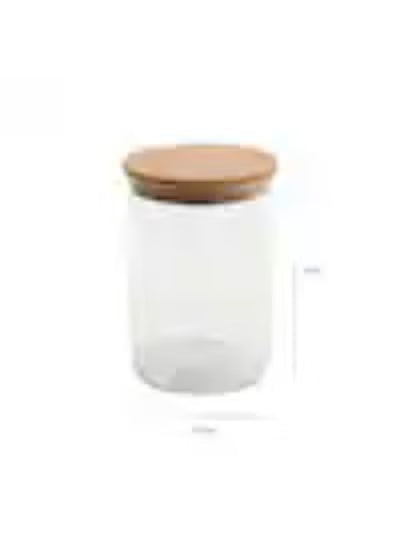 Kitchen Details Round 1 Liter Glass Jar with Bamboo Lid
