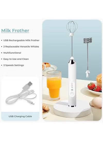 MIXER Milk Frother Rechargeable Handheld Electric Whisk Coffee Frother Mixer